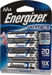 Energizer - Size AA, Lithium, Photo Battery - 1.5 Volts, Flat Terminal, FR6 - Top Tool & Supply