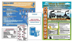 NMC - GHS General Safety & Accident Prevention Training Kit - English, 18" Wide x 24" High, White Background, Includes What is GHS Poster, GHS Pictogram, Booklets, Wallet Cards - Top Tool & Supply