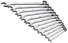 SK - 13 Piece, 8 to 19mm, 12 Point, Combination Wrench Set - Metric System of Measurement, Chrome Finish, Comes in Roll - Top Tool & Supply