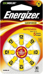 Energizer - Size 10, Zinc Air, 1 Pack, Hearing Aid Battery - 1.4 Volts, Button Tab Terminal, PR70 - Top Tool & Supply