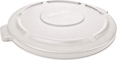 Rubbermaid - Round Lid for Use with 55 Gal Round Trash Cans - White, Polyethylene, For Brute Trash Cans - Top Tool & Supply