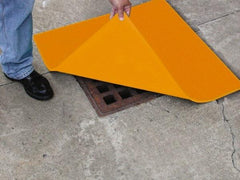 Eagle - 36" Long x 36" Wide, Polyurethane Barrier - 34" Drain, Orange, Use for Cover, Seals off Drain - Top Tool & Supply