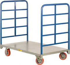 Little Giant - 3,600 Lb Capacity Steel Double End Rack Platform Truck - Steel Deck, 24" OAW, Polyurethane Casters - Top Tool & Supply