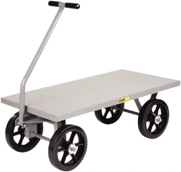 Little Giant - 3,500 Lb Capacity Steel Heavy-Duty Wagon - Steel Deck, 30" OAW, Mold On Rubber Casters - Top Tool & Supply