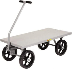 Little Giant - 3,500 Lb Capacity Steel Heavy-Duty Wagon - Steel Deck, 30" OAW, Mold On Rubber Casters - Top Tool & Supply