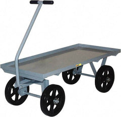 Little Giant - 3,500 Lb Capacity Steel Wagon Truck - Steel Deck, 36" OAW, 72" Platform Length x 16-1/2" Platform Height, Mold On Rubber Casters - Top Tool & Supply