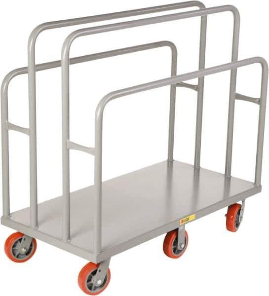 Little Giant - 3,600 Lb Capacity Steel Lumber & Panel Cart - Steel Deck, 30" OAW, Polyurethane Casters - Top Tool & Supply