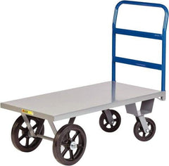 Little Giant - 3,000 Lb Capacity Steel Platform Truck - Steel Deck, 30" OAW, Rubber Casters - Top Tool & Supply