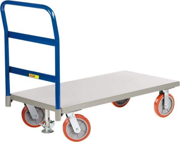 Little Giant - 3,600 Lb Capacity Steel Platform Truck - Steel Deck, 30" OAW, 72" Platform Length x 11" Platform Height, Polyurethane Casters - Top Tool & Supply