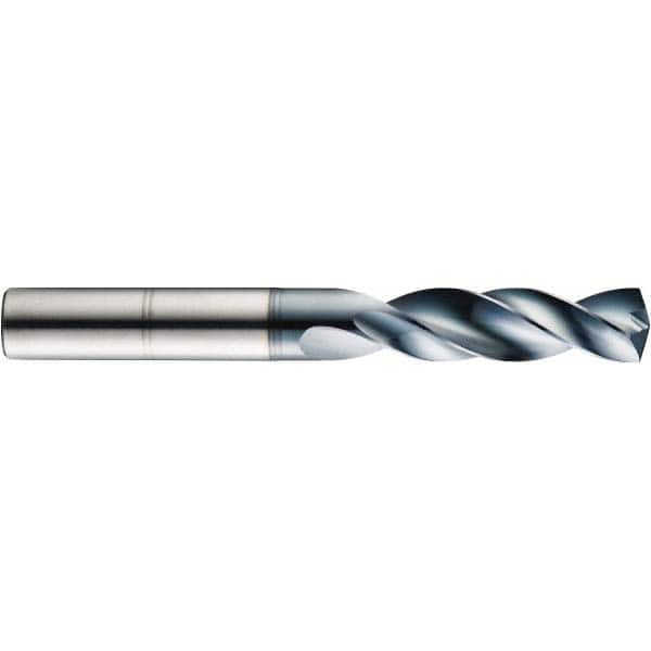 Screw Machine Length Drill Bit: 0.1142″ Dia, 145 °, Solid Carbide Coated, Right Hand Cut, Spiral Flute, Straight-Cylindrical Shank, Series 135