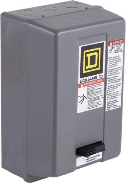 Square D - 120 Coil VAC at 60 Hz, 9 Amp, Nonreversible Enclosed Enclosure NEMA Motor Starter - 1 hp at 1 Phase, 1 Enclosure Rating - Top Tool & Supply