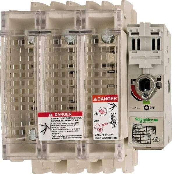 Schneider Electric - 3 Pole, 600 Volt, 100 Amp, Pressure Plate Fuse Holder - Compatible with J Class, 149mm Wide Fuse - Top Tool & Supply