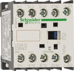 Schneider Electric - 3 Pole, 24 Coil VDC, 12 Amp at 440 VAC, 16 Amp at 690 VAC and 20 Amp at 440 VAC, Nonreversible IEC Contactor - BS 5424, CSA, IEC 60947, NF C 63-110, RoHS Compliant, UL Listed, VDE 0660 - Top Tool & Supply