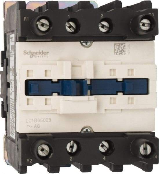 Schneider Electric - 4 Pole, 120 Coil VAC at 60 Hz, 80 Amp at 440 VAC, Nonreversible IEC Contactor - Bureau Veritas, CCC, CSA, CSA C22.2 No. 14, DNV, EN/IEC 60947-4-1, EN/IEC 60947-5-1, GL, GOST, LROS, RINA, RoHS Compliant, UL 508, UL Listed - Top Tool & Supply