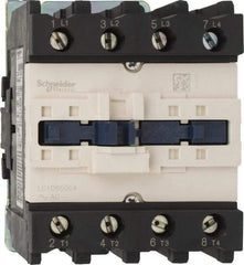 Schneider Electric - 4 Pole, 110 Coil VAC at 50/60 Hz, 80 Amp, Nonreversible IEC Contactor - 1 Phase hp: 10 at 230/240 VAC, 5 at 115 VAC, 3 Phase hp: 20 at 200/208 VAC, 20 at 230/240 VAC, 50 at 460/480 VAC, 50 at 575/600 VAC - Top Tool & Supply