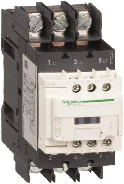 Schneider Electric - 3 Pole, 208 Coil VAC at 50/60 Hz, 40 Amp at 440 VAC, Nonreversible IEC Contactor - CCC, CSA, CSA C22.2 No. 14, EN/IEC 60947-4-1, EN/IEC 60947-5-1, GOST, RoHS Compliant, UL 508, UL Listed - Top Tool & Supply