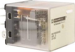 Square D - Electromechanical Plug-in General Purpose Relay - 10 Amp at 250 VAC, 3PDT, 24 VDC - Top Tool & Supply