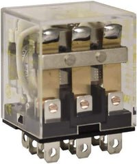 Square D - 1/2 hp at 120 Volt & 3/4 hp at 240 Volt, Electromechanical Plug-in General Purpose Relay - 10 Amp at 250 VAC, 3PDT, 120 VAC at 50/60 Hz - Top Tool & Supply