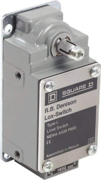 Square D - DPST, 2NO, 600 Volt Screw Terminal, Rotary Spring Return Actuator, General Purpose Limit Switch - 1, 2, 4, 12, 13 NEMA Rating, IP67 IPR Rating - Top Tool & Supply