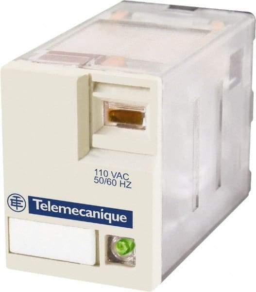 Schneider Electric - 1,500 VA Power Rating, Electromechanical Plug-in General Purpose Relay - 3 Amp at 250 VAC & 28 VDC, 6 at 250/277 VAC & 28 VDC, 8 Amp at 30 VDC, 4CO, 48 VDC - Top Tool & Supply