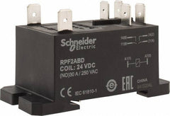 Schneider Electric - 7,500 VA Power Rating, Electromechanical Plug-in General Purpose Relay - 20 Amp at 28 VDC, 25 at 28 VDC, 30 at 250/277 VAC, 2NO, 24 VDC - Top Tool & Supply