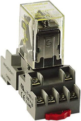 Square D - 14 Pins, 300 VAC, 10 Amp, Spade Relay Socket - DIN Rail Mount, Panel Mount, Screw Clamp Terminal - Top Tool & Supply