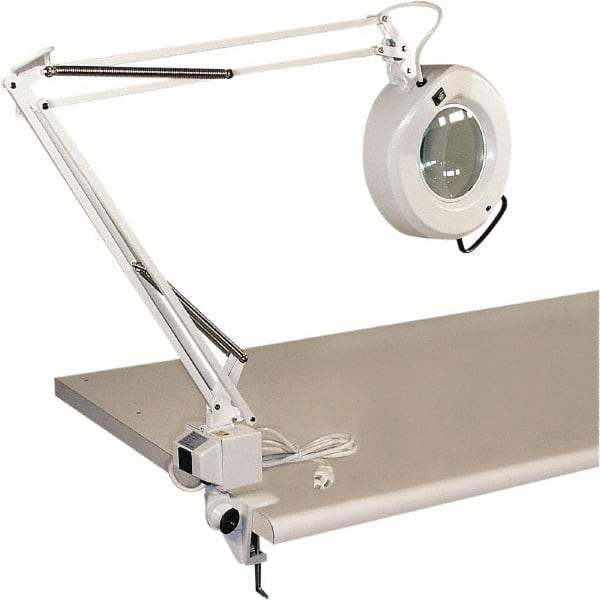 Proline - 45" Arm, Spring Suspension, Bracket Mount, Fluorescent, White, Magnifying Task Light - 22 Watts, 3 Diopter Magnification - Top Tool & Supply