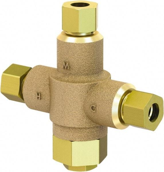 Acorn Engineering - 3/8" Pipe, 125 Max psi, Lead Free Brass Water Mixing Valve & Unit - 4 GPM at 45 psi Flow Rate, Comp End Connections - Top Tool & Supply