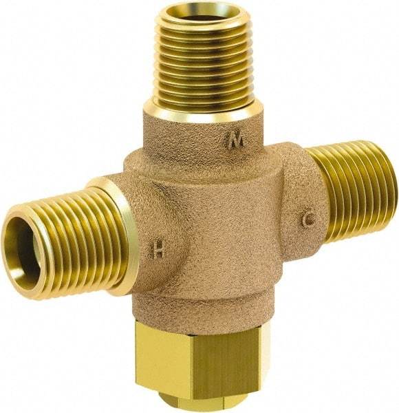 Acorn Engineering - 1/2" Pipe, 125 Max psi, Lead Free Brass Water Mixing Valve & Unit - 4.5 GPM at 45 psi Flow Rate, NPT End Connections - Top Tool & Supply