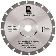 QEP - 6-3/16" Diam, 20mm Arbor Hole Diam, 20 Tooth Wet & Dry Cut Saw Blade - Tungsten Carbide-Tipped, Crosscut Action, Standard Round Arbor - Top Tool & Supply