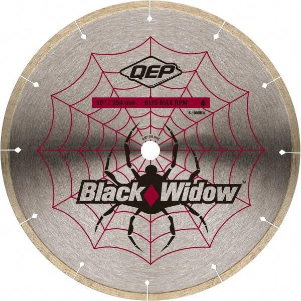 QEP - 10" Diam, 5/8" Arbor Hole Diam, Wet & Dry Cut Saw Blade - Diamond-Tipped, Smooth Action, Standard Round Arbor - Top Tool & Supply