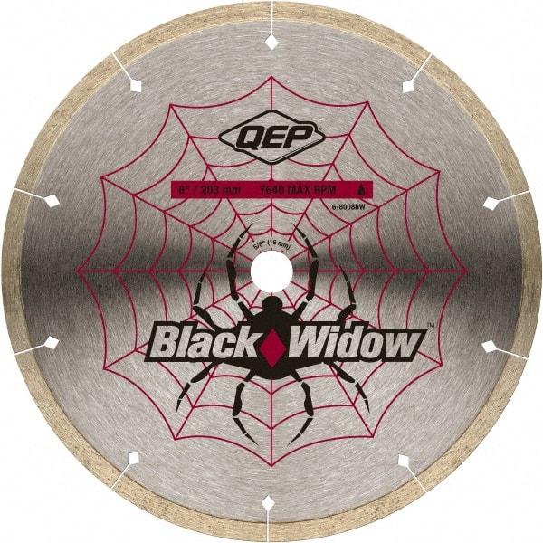 QEP - 8" Diam, 5/8" Arbor Hole Diam, Wet & Dry Cut Saw Blade - Diamond-Tipped, Smooth Action, Standard Round Arbor - Top Tool & Supply