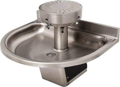 Acorn Engineering - Semi-Circular, Infrared Sensor, Wall Outlet Drain, 38" Diam, 3 Person Capacity, Stainless Steel, Wash Fountain - 0.5 GPM - Top Tool & Supply