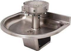 Acorn Engineering - Semi-Circular, Infrared Sensor, Wall Outlet Drain, 38" Diam, 4 Person Capacity, Stainless Steel, Wash Fountain - 0.5 GPM - Top Tool & Supply