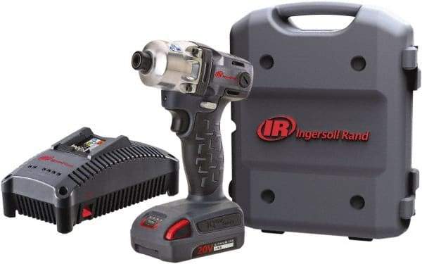 Ingersoll-Rand - 1/4" Drive 20 Volt Pistol Grip Cordless Impact Wrench & Ratchet - 1,900 RPM, 2,800 BPM, 160 Ft/Lb Torque, 1 Lithium-Ion Battery Included - Top Tool & Supply