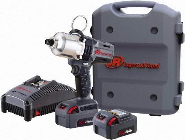 Ingersoll-Rand - 1/2" Drive 20 Volt Pistol Grip Cordless Impact Wrench & Ratchet - 1,900 RPM, 2,300 BPM, 780 Ft/Lb Torque, 2 Lithium-Ion Batteries Included - Top Tool & Supply