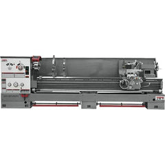 Jet - 26" Swing, 120" Between Centers, 230/460 Volt, Triple Phase Engine Lathe - 6MT Taper, 10 hp, 40 to 1,800 RPM, 4-1/8" Bore Diam - Top Tool & Supply