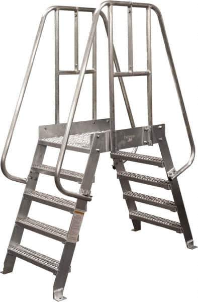 Cotterman - 80" 6 Step Crossover Bridge - Spacesaver, 500 Lb Capacity, 32" Base Width x 32" Base Depth, Grip Strut - Top Tool & Supply