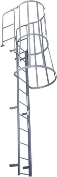 Cotterman - 186" 13 Step Fixed Ladder - Dock Ladder, 300 Lb Capacity, 39" Base Width x 50" Base Depth - Top Tool & Supply