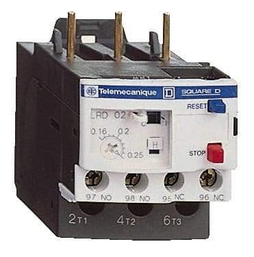 Schneider Electric - 0.1 to 0.16 Amp, 690 VAC, Thermal IEC Overload Relay - Trip Class 10A, For Use with LC1D09 and LC1D38 - Top Tool & Supply