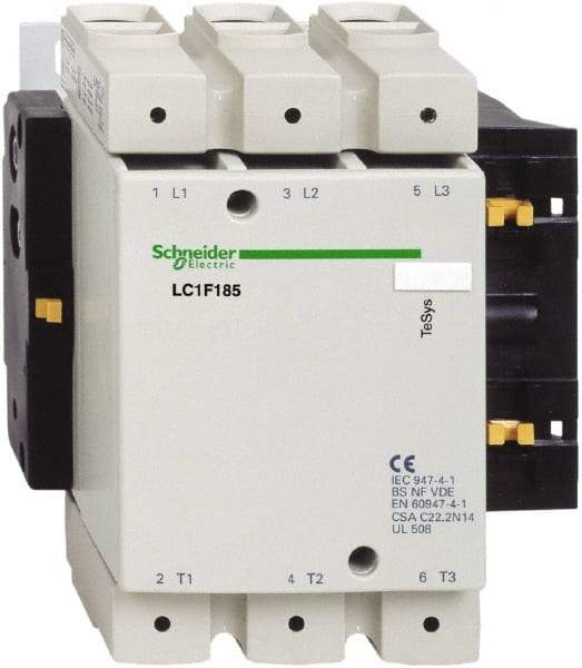 Schneider Electric - 3 Pole, 127 Coil VAC at 50-400 Hz and 127 Coil VDC, 170 Amp at 440 VAC, 185 Amp at 440 VAC and 275 Amp at 440 VAC, Nonreversible IEC Contactor - Top Tool & Supply