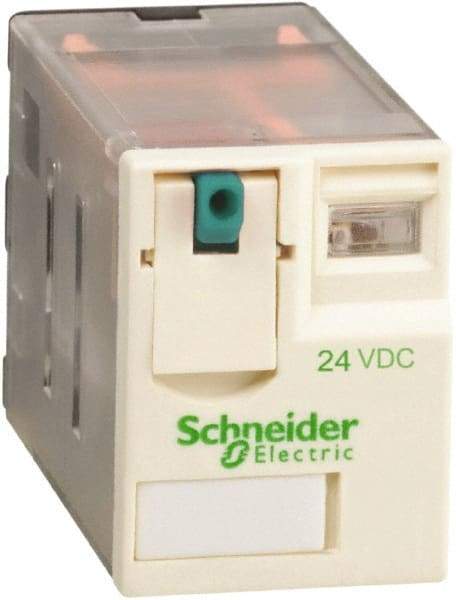 Schneider Electric - 3,000 VA Power Rating, Electromechanical Plug-in General Purpose Relay - 12 Amp at 250/277 VAC & 28 VDC, 6 Amp at 250 VAC & 28 VDC, 2CO, 24 VDC - Top Tool & Supply