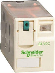 Schneider Electric - 750 VA Power Rating, Electromechanical Plug-in General Purpose Relay - 1 Amp at 250 VAC & 28 VDC, 2 Amp at 250 VAC & 28 VDC, 3 Amp at 277 VAC & 28 VDC, 4CO, 24 VDC - Top Tool & Supply