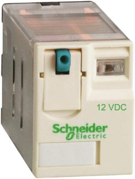 Schneider Electric - 3,750 VA Power Rating, Electromechanical Plug-in General Purpose Relay - 15 Amp at 250 VAC & 28 VDC, 2CO, 12 VDC - Top Tool & Supply