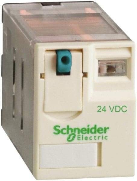 Schneider Electric - 3,750 VA Power Rating, Electromechanical Plug-in General Purpose Relay - 15 Amp at 250 VAC & 28 VDC, 2CO, 24 VDC - Top Tool & Supply