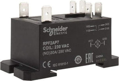 Schneider Electric - 7,500 VA Power Rating, Electromechanical Plug-in General Purpose Relay - 20 Amp at 28 VDC, 25 at 28 VDC, 30 at 250/277 VAC, 2NO, 230 VAC - Top Tool & Supply