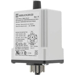 Square D - 0.66 min Delay, DPDT Time Delay Relay - 10 Contact Amp, 110 VDC & 120 VAC - Top Tool & Supply