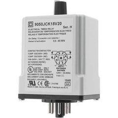 Square D - 0.66 min Delay, DPDT Time Delay Relay - 10 Contact Amp, 110 VDC & 120 VAC - Top Tool & Supply