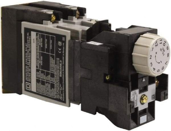 Square D - Time Delay Relay - 5 & 10 Contact Amp, 110 VAC at 50 Hz & 120 VAC at 60 Hz - Top Tool & Supply