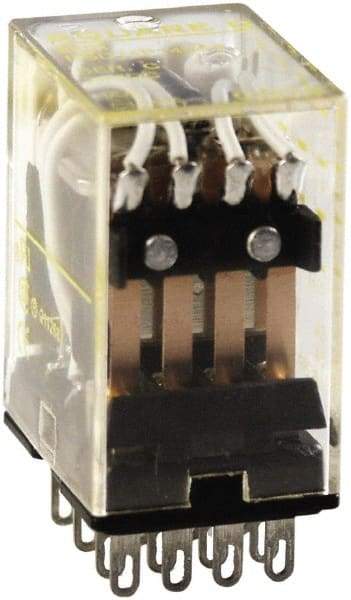 Square D - Electromechanical Plug-in General Purpose Relay - 5 Amp at 240 VAC, 4PDT, 24 VDC - Top Tool & Supply